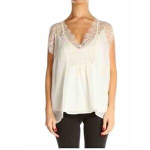 New Lovestitch Ivory‎ Kaylee Lace and Satin Blouse With Cami Small Romantic Boho